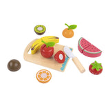 Corta Frutas, Juego de comida y cocina hecho de madera, Juguete Didactivo