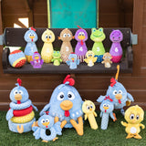 Peluche de actividades para bebe de la gallina pintadita