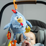 Peluche de actividades para bebe de la gallina pintadita