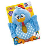 Sonaja y mordedera sensorial de peluche de la gallina pintadita