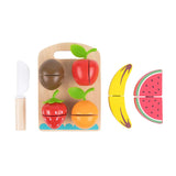 Corta Frutas, Juego de comida y cocina hecho de madera, Juguete Didactivo