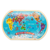 Rompecabezas De Madera Mapa Del Mundo Infantil 36 Piezas